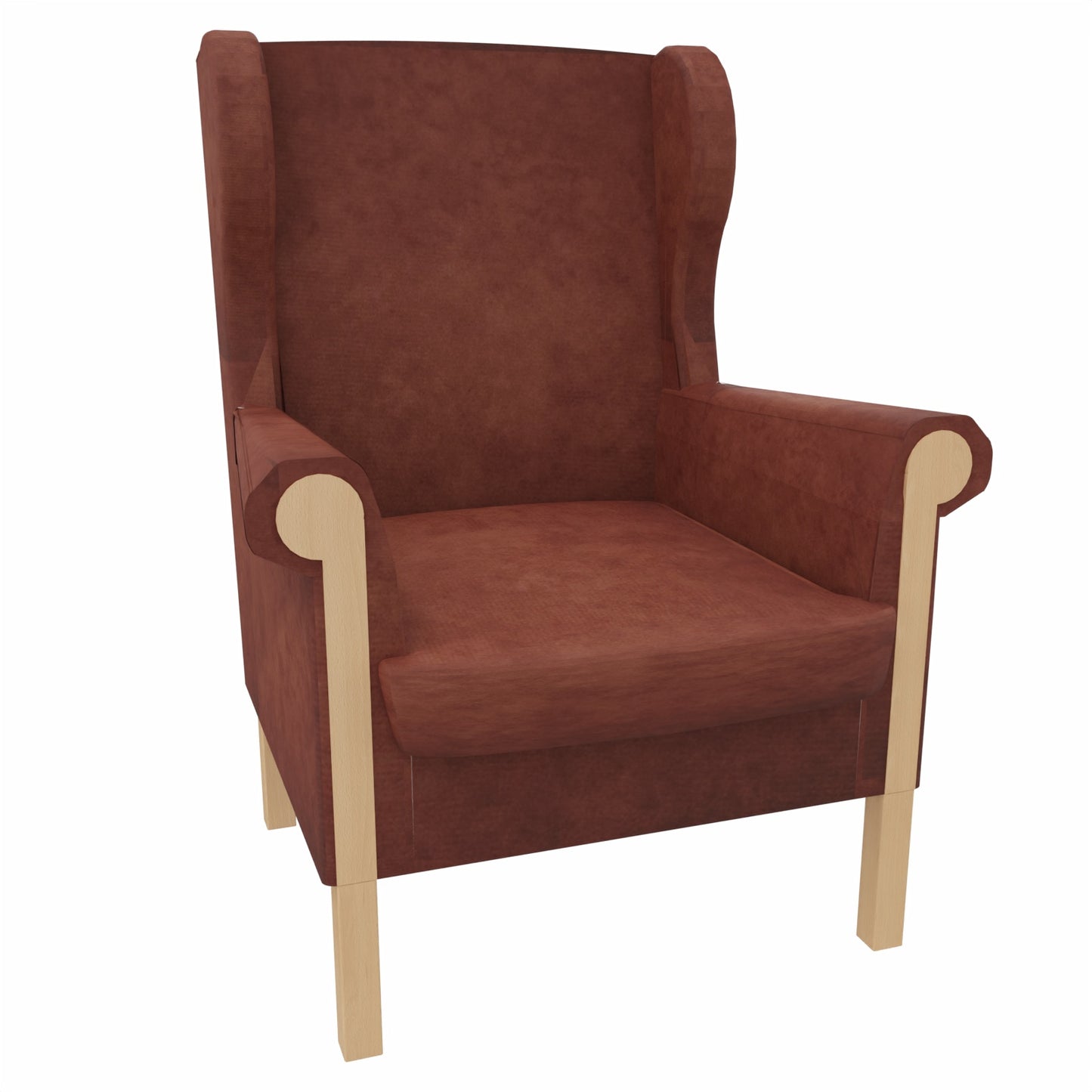 Ohrensessel Caro mit Holzintarsie – Gepolsterter Massivholzsessel mit abnehmbarem Sitzpolster - Bild 25