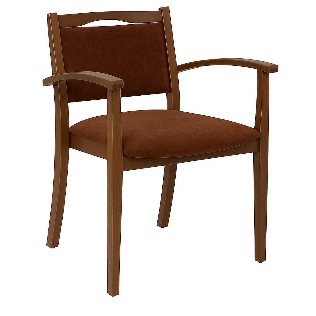 Seniorenstuhl Alexander Rustikal mit Armlehnen – Komfortabler Pflegestuhl – 47cm Sitzhöhe