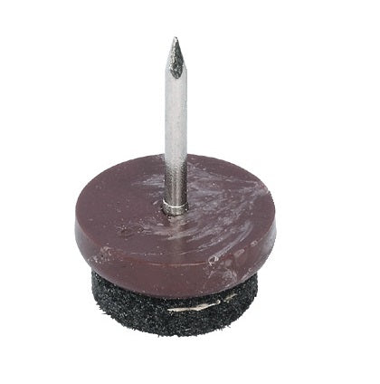 Filzgleiter braun – Möbelgleiter mit Kunststoffkörper & Stahlnagel, 9 mm - Bild 1