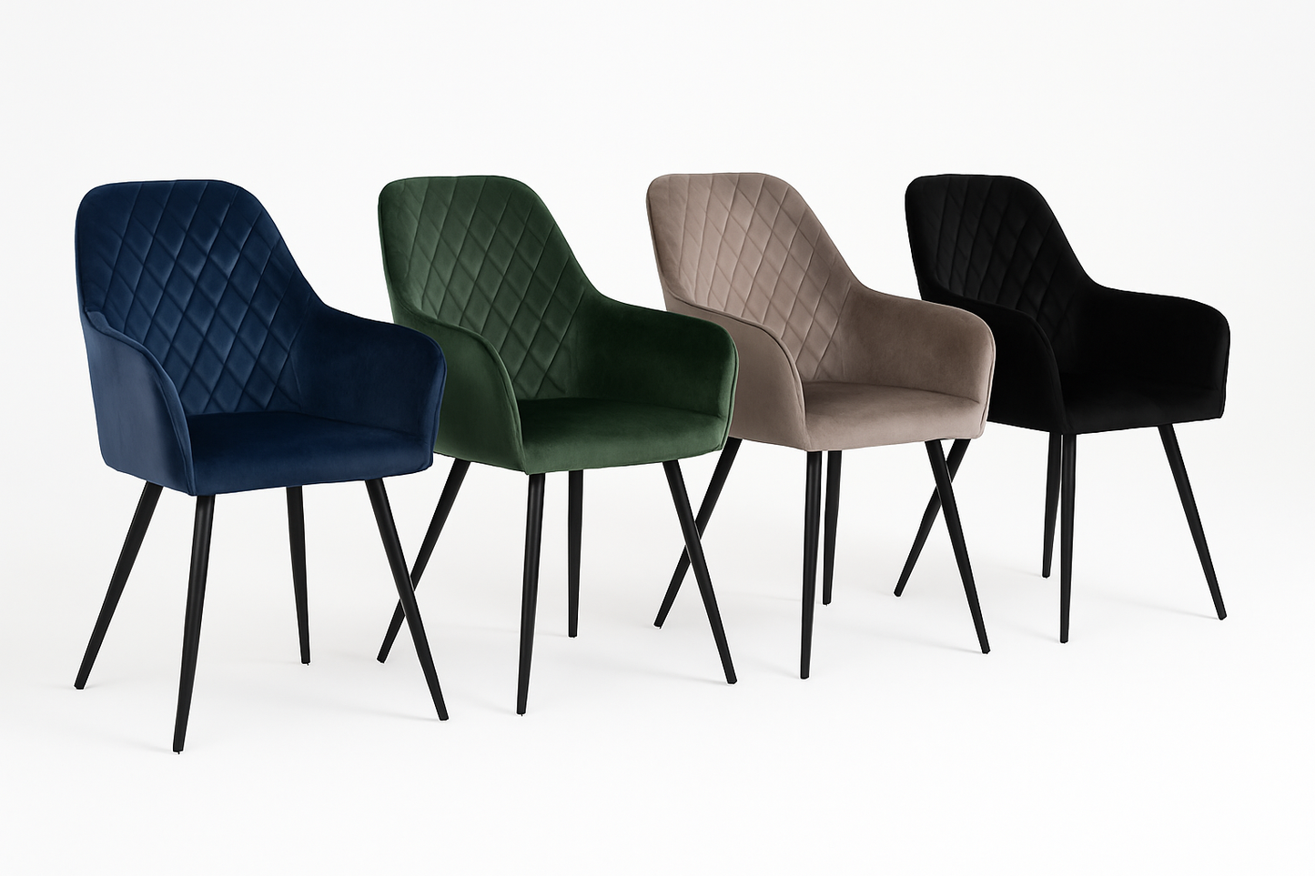 Harbo Esszimmerstuhl Samt mit Rautensteppung 2er Set - Komfort trifft modernes Design - Bild 2