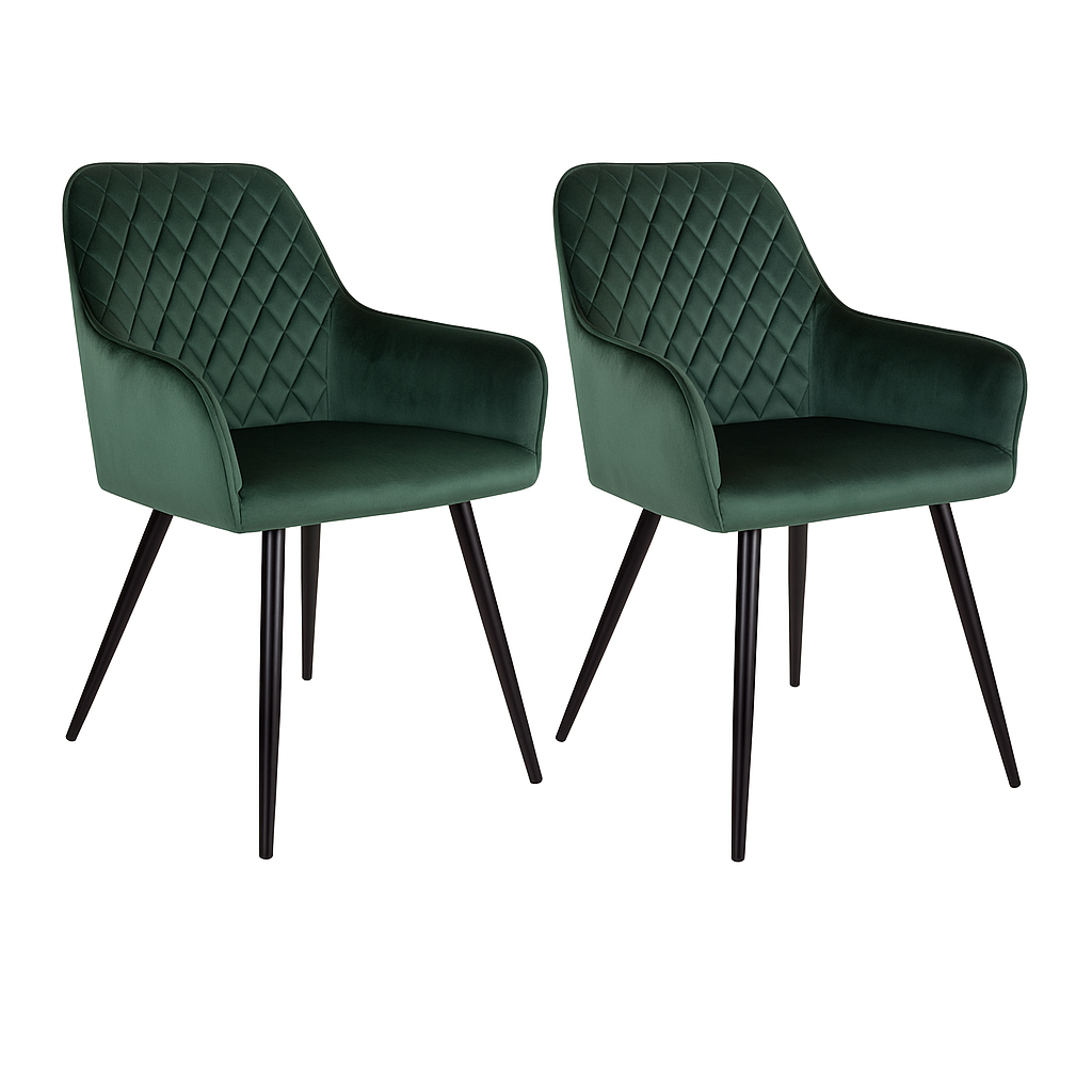 Harbo Esszimmerstuhl Samt mit Rautensteppung 2er Set - Komfort trifft modernes Design - Bild 11