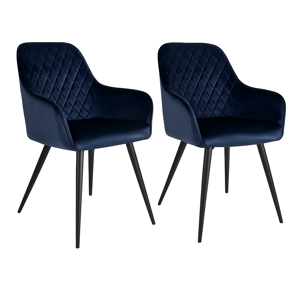Harbo Esszimmerstuhl Samt mit Rautensteppung 2er Set - Komfort trifft modernes Design - Bild 20