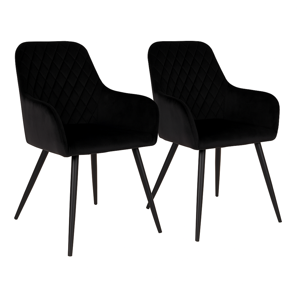 Harbo Esszimmerstuhl Samt mit Rautensteppung 2er Set - Komfort trifft modernes Design - Bild 26