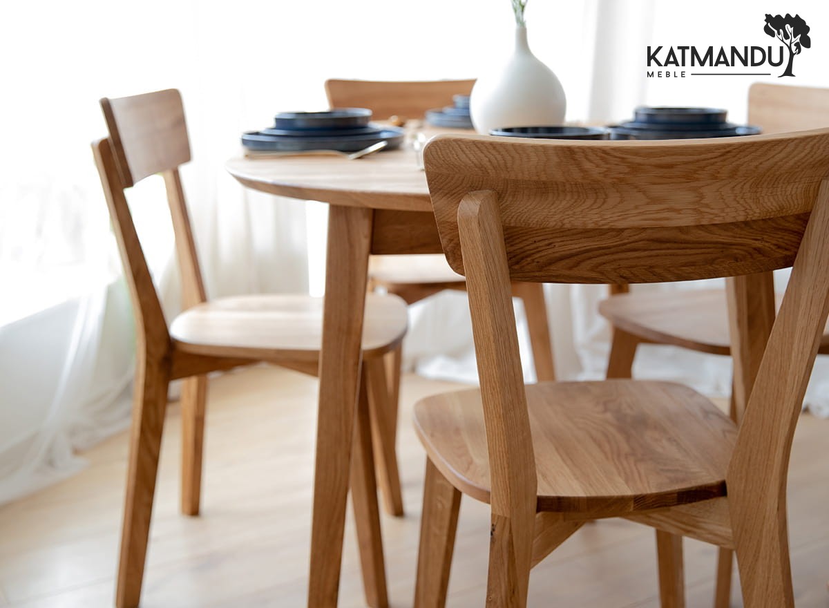 Leon Natural Oak Dining Chair: Ergonomic, Durable, Rustic Scandinavian Design