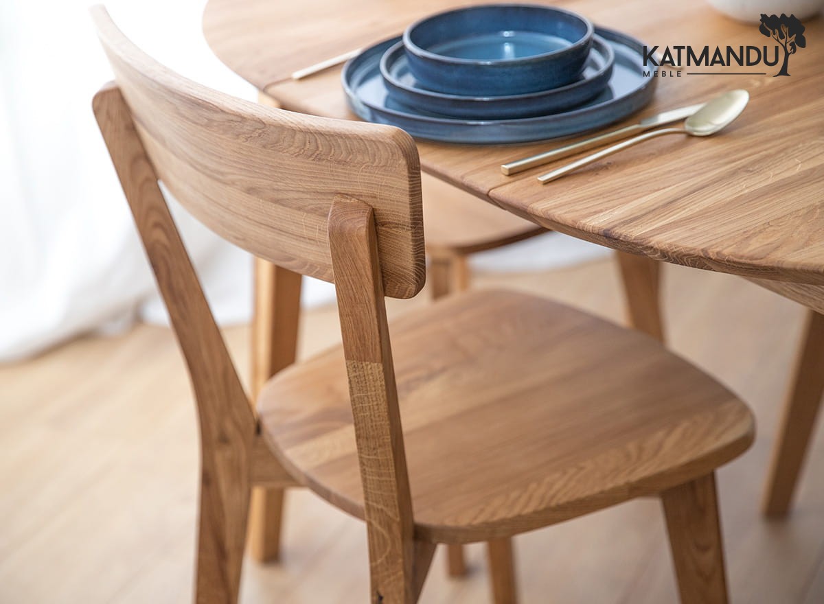 Leon Natural Oak Dining Chair: Ergonomic, Durable, Rustic Scandinavian Design