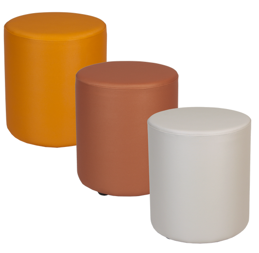 ERIDES Sitzpouf rund – Moderner Hocker mit Kunstlederbezug, 40×45cm, Made in Germany - Bild 2