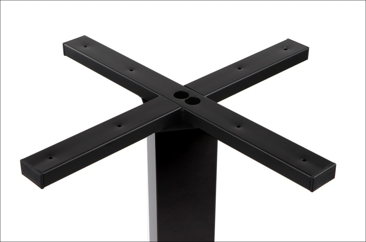 Tischgestell SH-5002-7/B mit rechteckigem Sockel – Schwarze Tischsäule 73cm aus pulverbeschichtetem Stahl, höhenverstellbar - Bild 2