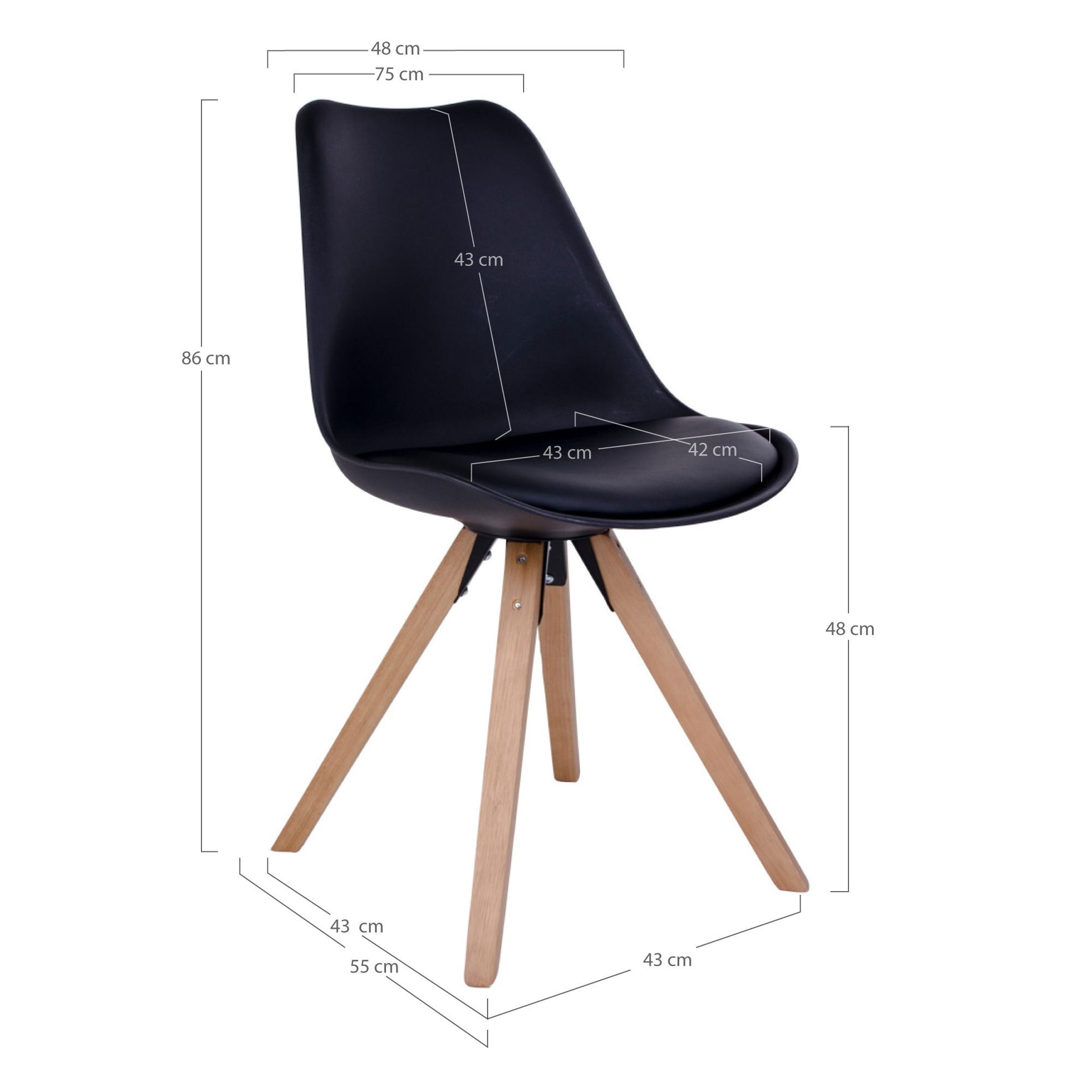 Bergen Esszimmerstuhl 2er Set – Stuhl mit Holzbeinen im skandinavischen Design - Bild 16