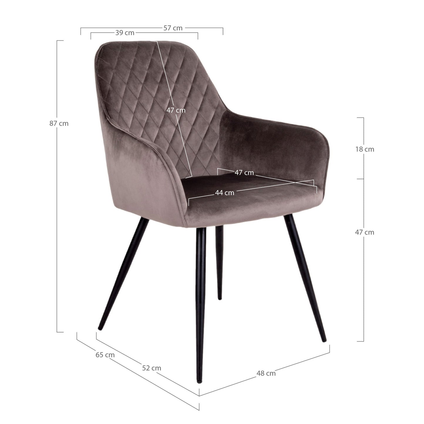 Harbo Esszimmerstuhl Samt mit Rautensteppung 2er Set - Komfort trifft modernes Design - Bild 8