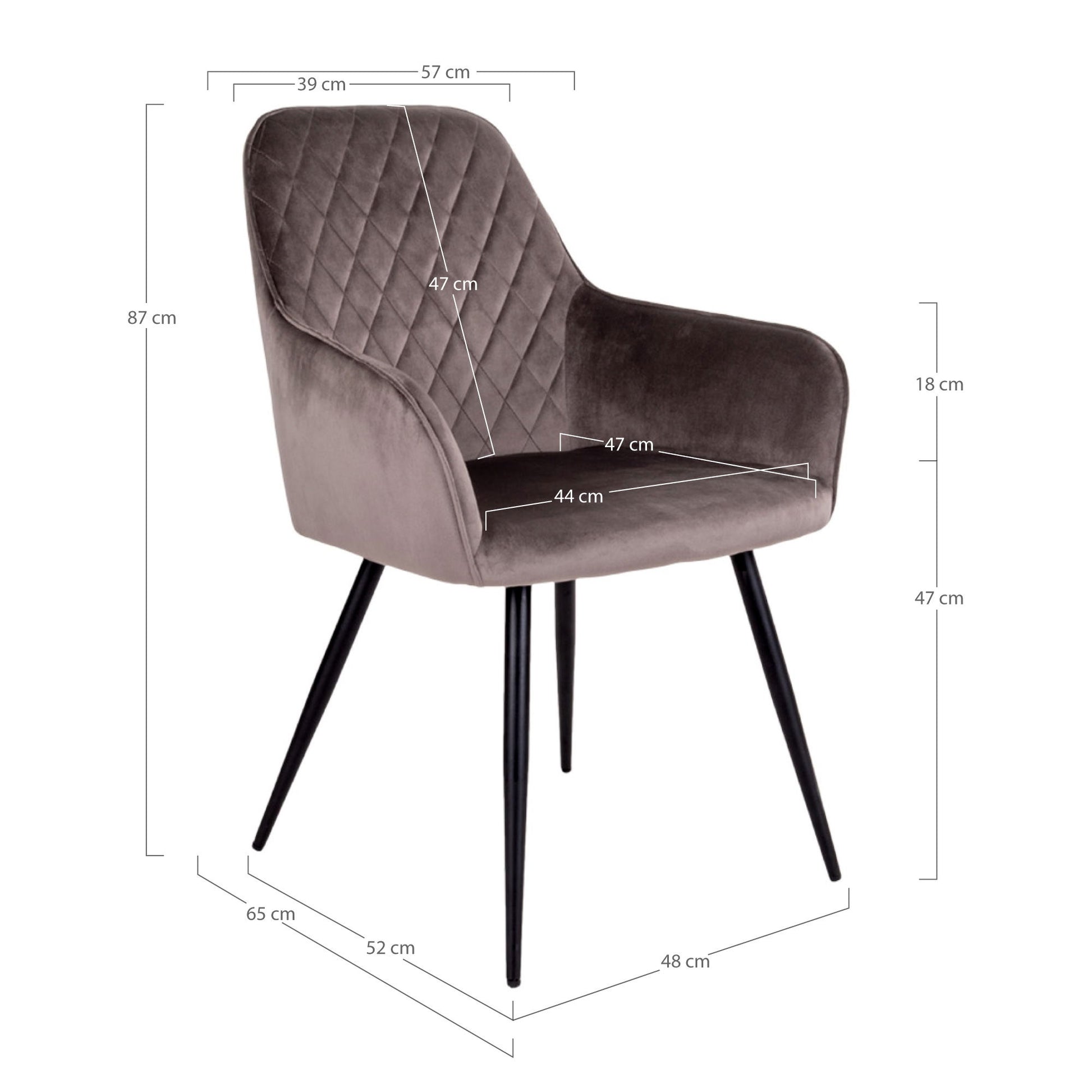 Harbo Esszimmerstuhl Samt mit Rautensteppung 2er Set - Komfort trifft modernes Design - Bild 8