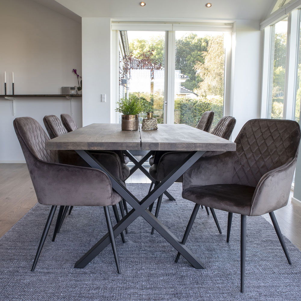 Harbo Esszimmerstuhl Samt mit Rautensteppung 2er Set - Komfort trifft modernes Design - Bild 9