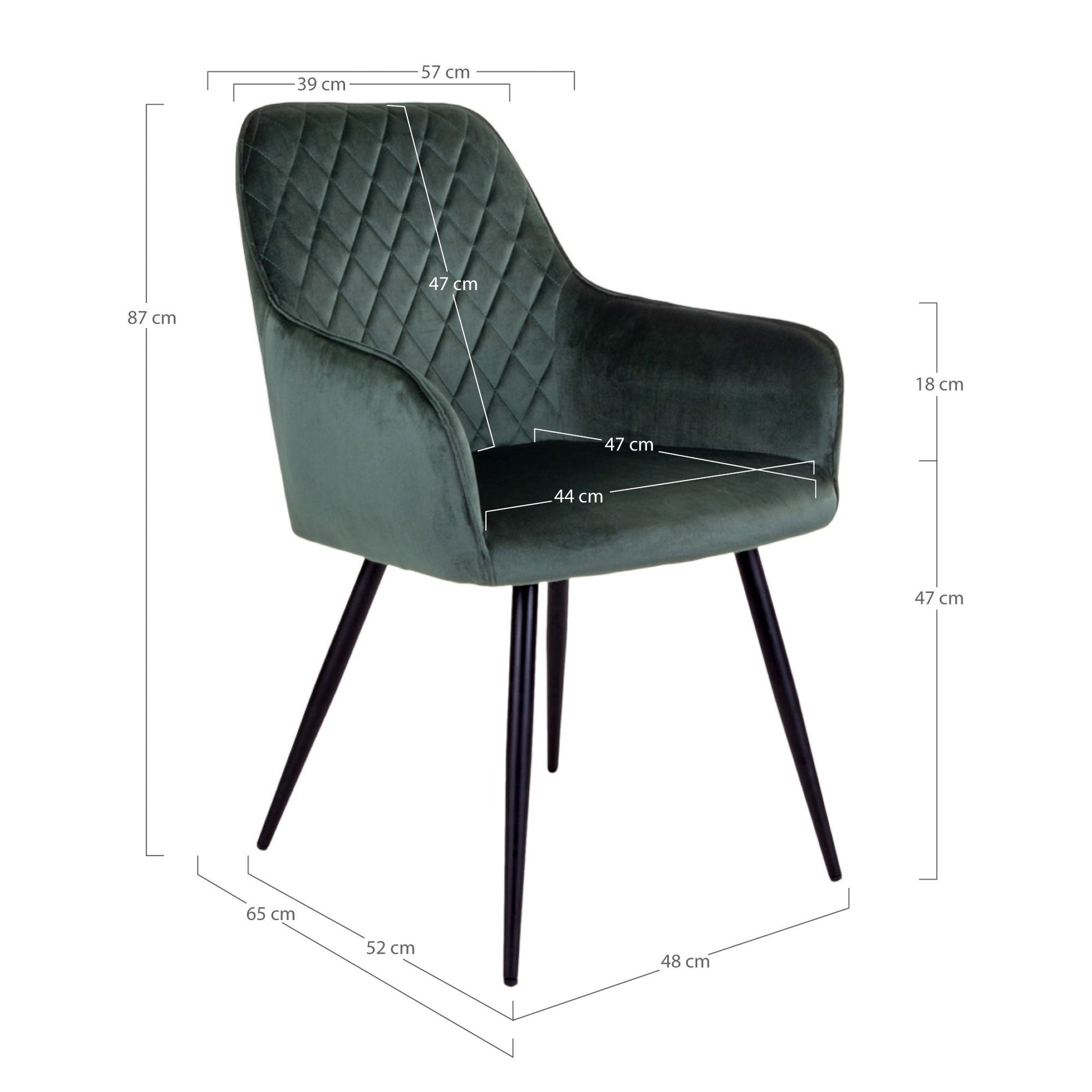 Harbo Esszimmerstuhl Samt mit Rautensteppung 2er Set - Komfort trifft modernes Design - Bild 17