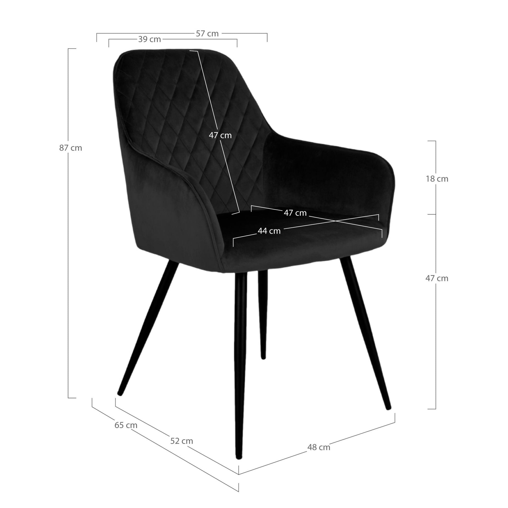Harbo Esszimmerstuhl Samt mit Rautensteppung 2er Set - Komfort trifft modernes Design - Bild 32