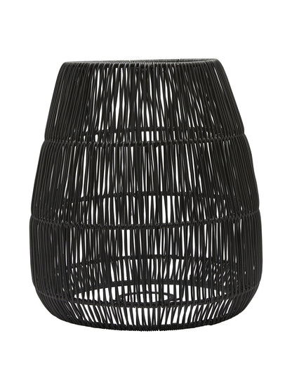 Wetterfester Außenlampenschirm Saigon Schwarz 38 cm Polyrattan