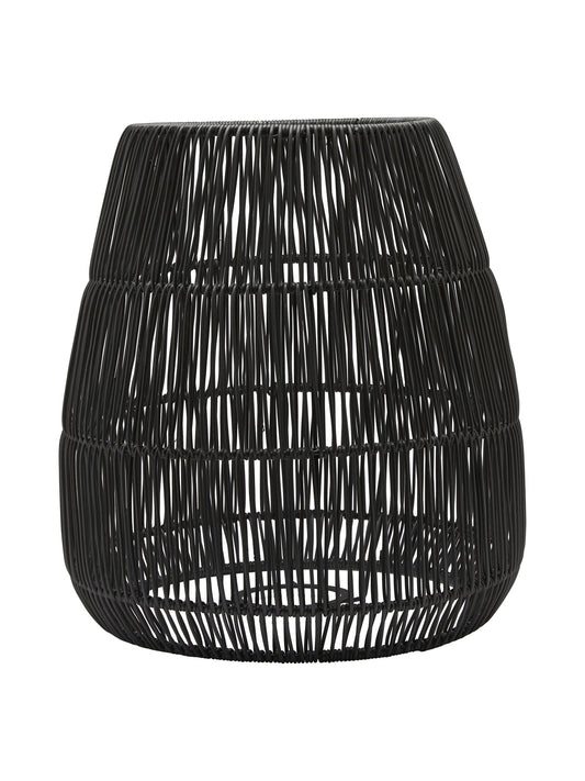 Wetterfester Außenlampenschirm Saigon Schwarz 38 cm Polyrattan