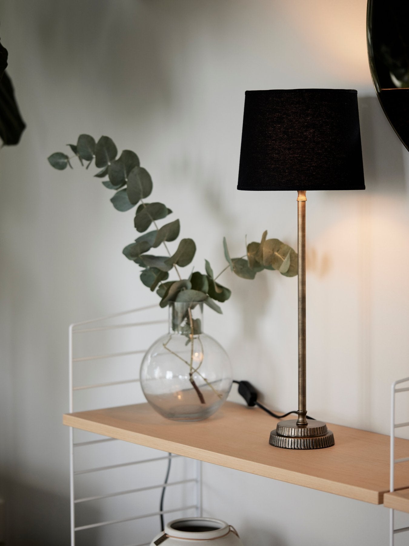 PR Home Kent Tischleuchte aus Metall mit Lampenschirm -  Elegante Tischlampe in Chrom oder Messing