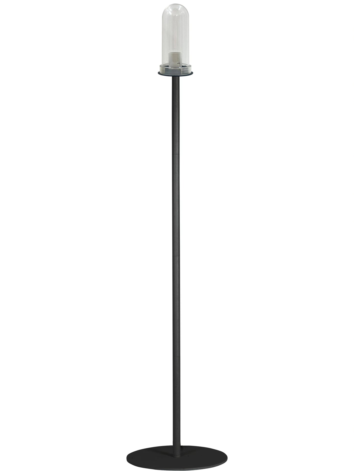 Outdoor Stehlampe Agnar mit 38cm Rattan Schirm - Gestell Metall, 154 cm, wetterfest IP44,E27