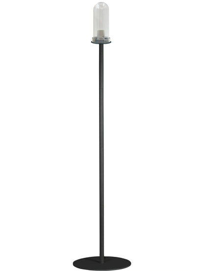 Outdoor Stehlampe Agnar mit 38cm Rattan Schirm - Gestell Metall, 154 cm, wetterfest IP44,E27