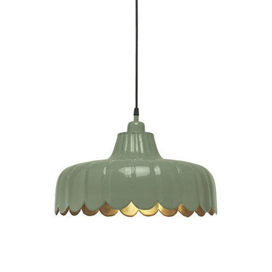 Hängelampe Wells Moosgrün 43 cm Metallblätter Design