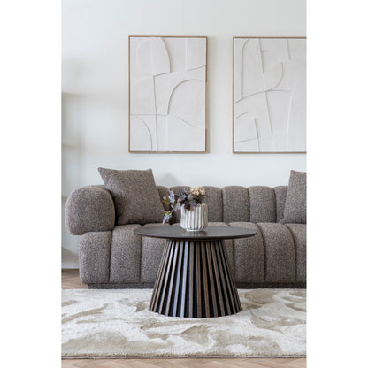 Osaka Sofatisch Eiche Furnier Rauchig Ø70x45 cm Moderner Beistelltisch