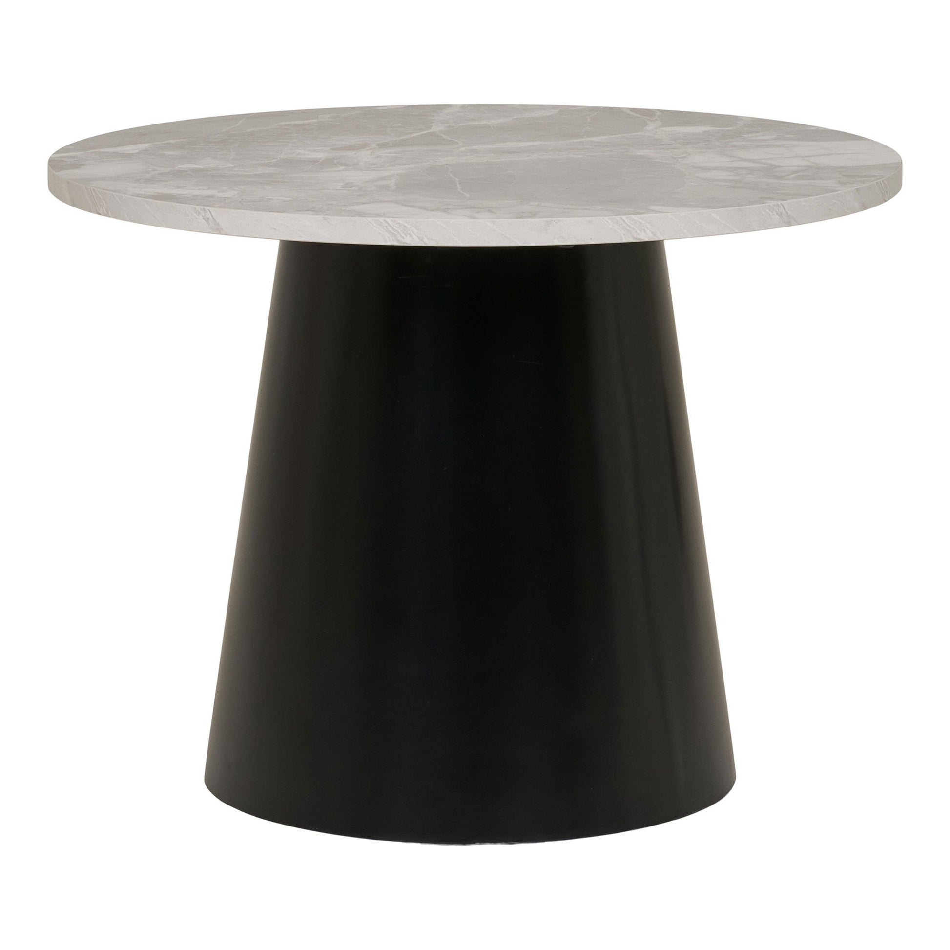 Brito moderner Kaffeetisch Marmoroptik grau schwarz Ø60x45 cm robust