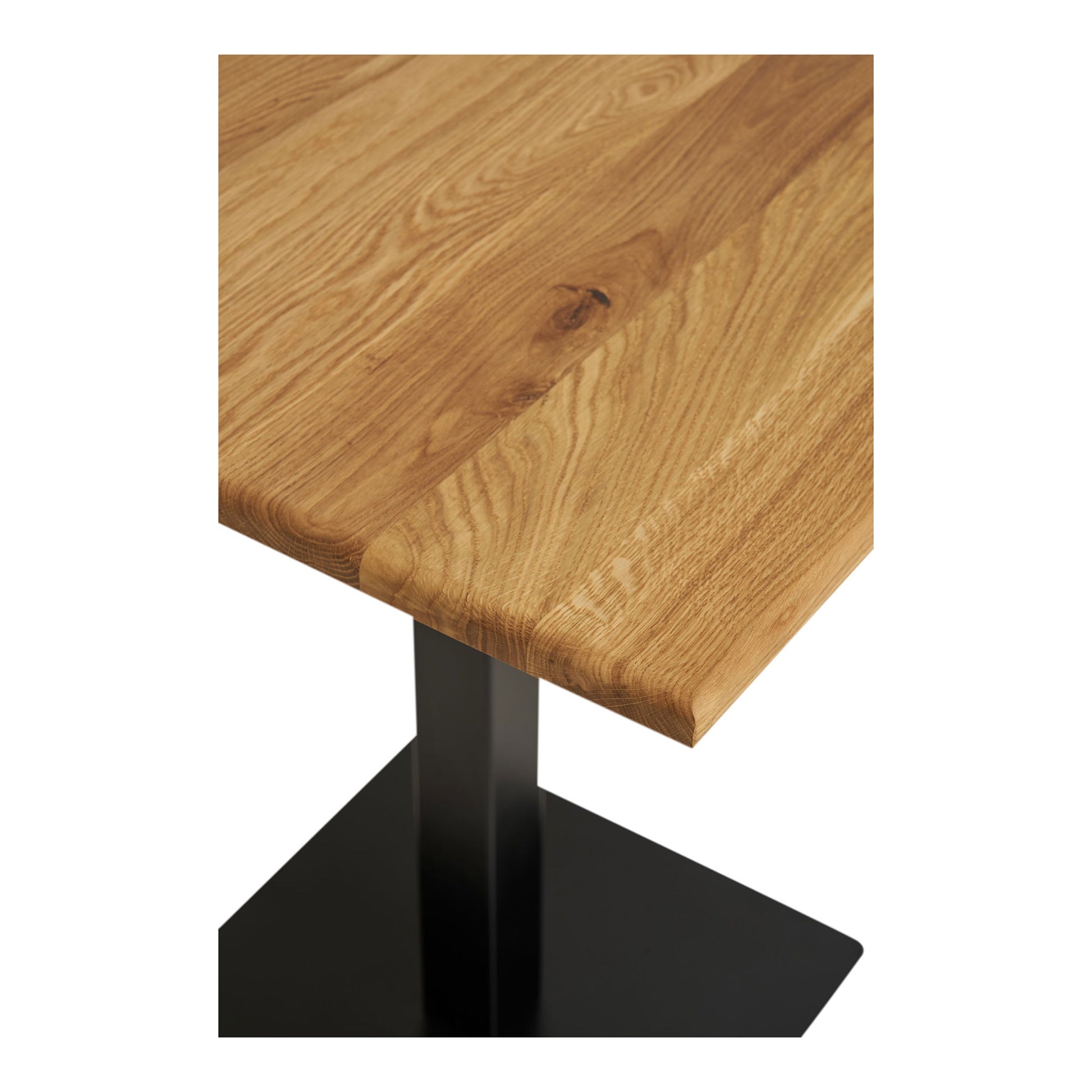 Lignano Café-Tisch Eiche mit Schwarzer Metallbasis 70x70x75 cm