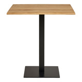 Lignano Café-Tisch Eiche mit Schwarzer Metallbasis 70x70x75 cm