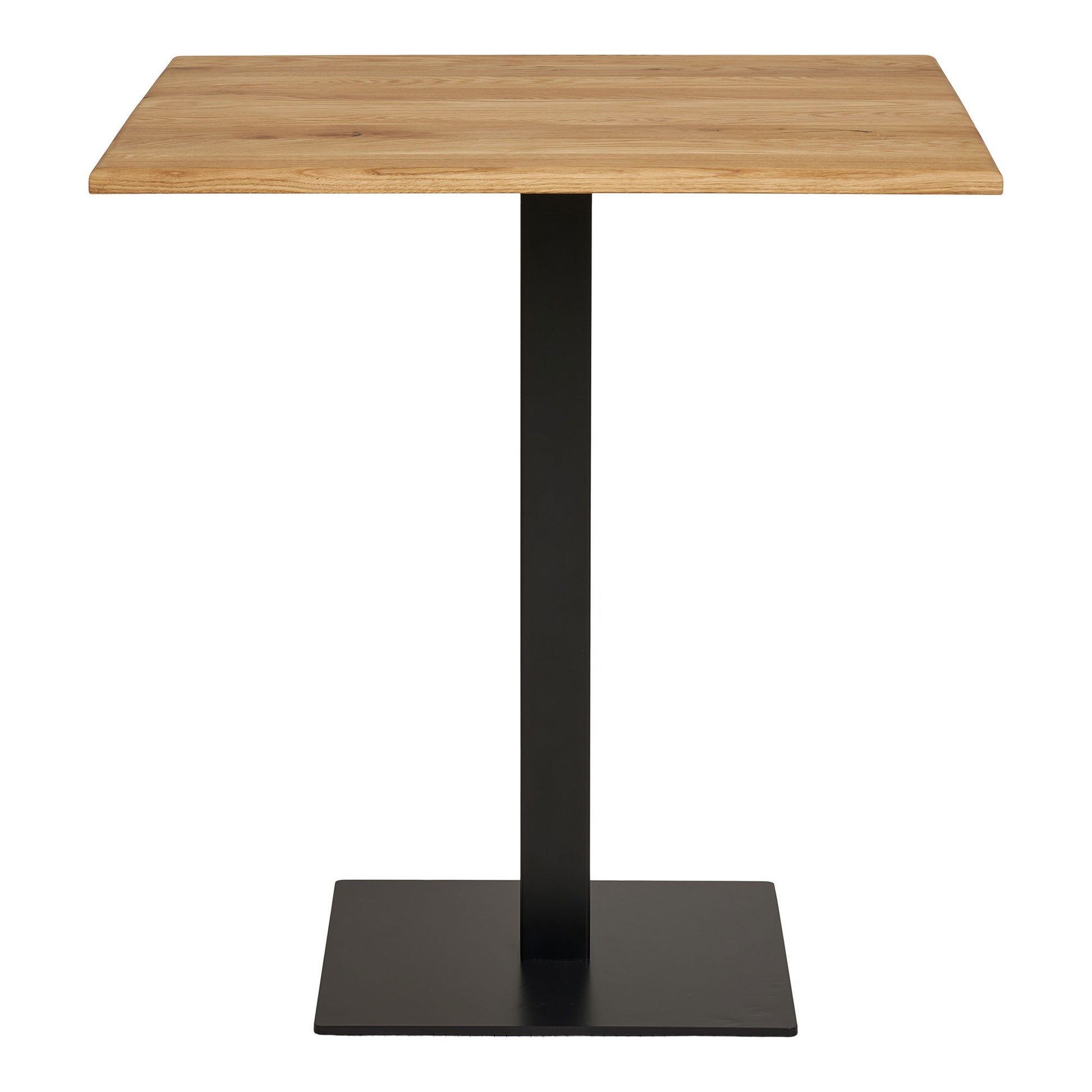 Lignano Café-Tisch Eiche mit Schwarzer Metallbasis 70x70x75 cm