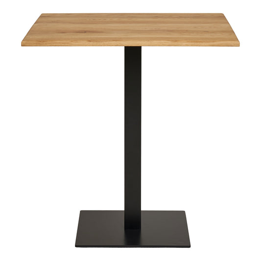 Lignano Café-Tisch Eiche mit Schwarzer Metallbasis 70x70x75 cm