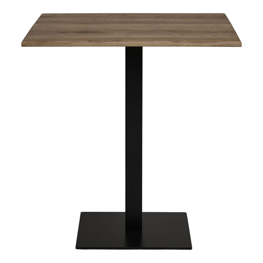Lignano Café Tisch Rauch Eiche Schwarze Metallbasis 70x70x75 cm