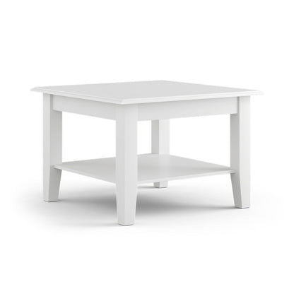 Kleine weiße Belluno Elegante Kiefernholz Couchtisch mit Regal