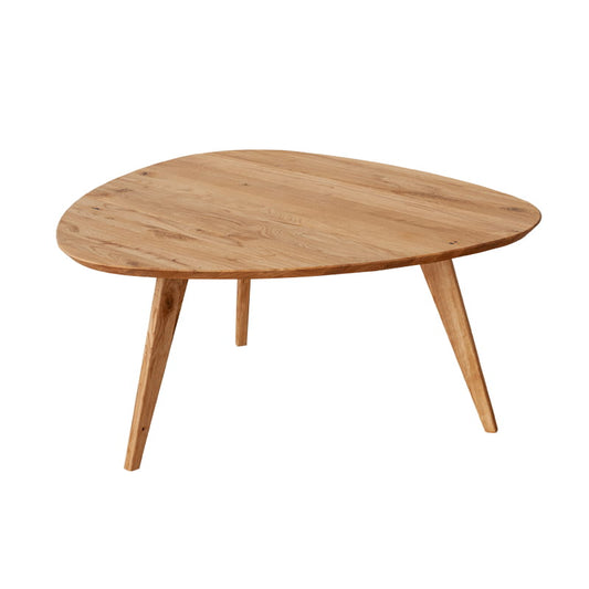 Massiver ovaler Eichen-Couchtisch Orbetello 95x96 cm robust elegant
