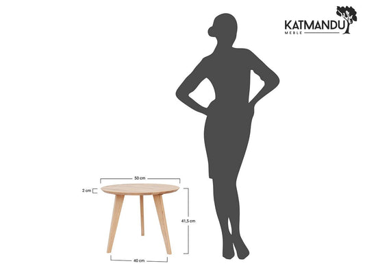 Orbetello Beistelltisch rund 50 cm - Massives Eichenholz, geölt & minimalistisch