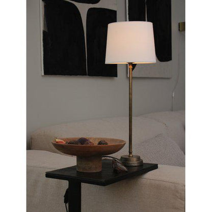 PR Home Kent Tischleuchte aus Metall mit Lampenschirm -  Elegante Tischlampe in Chrom oder Messing
