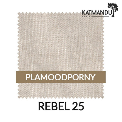 Esszimmerstuhl Olbia in Beige – Chenille-Stoff & Massivholzbeine von Katmandu