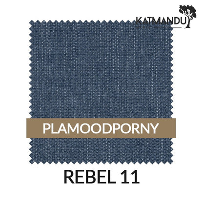 Elegantes blaues gepolstertes Esszimmerstuhl mit Holzbeinen R11 Carini