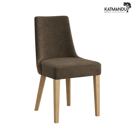 Stilvolles braunes Esszimmerstuhl Carini R23 mit Holzbeinen