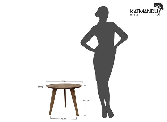 Orbetello Beistelltisch 50 cm Tabacco - Runder Eichenholz Tisch im minimalistischen Design