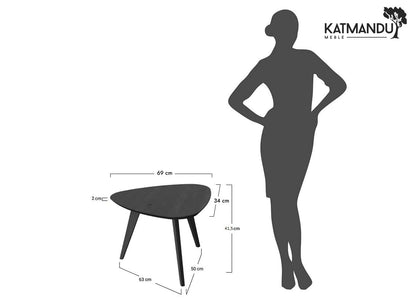 Orbetello Ecktisch 67x69 cm – Schwarzer Beistelltisch aus Eiche