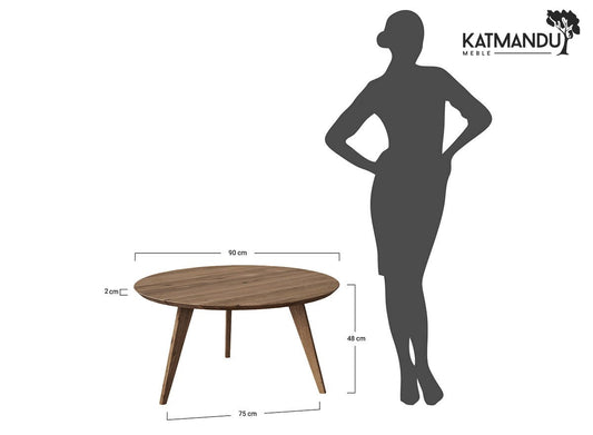 Orbetello Couchtisch Ø90 cm Tabacco - Massivholz Eiche geölt