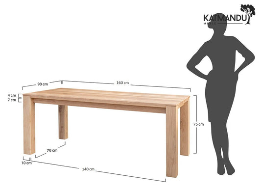 Esstisch Gaia 160 × 90 cm Eiche - Massiver Esstisch, geölt & gewachst, skandinavisches Design