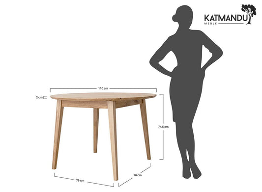 Orbetello Esstisch rund 110 cm Tabacco - Massiver Eichenholz-Tisch im minimalistischen Design