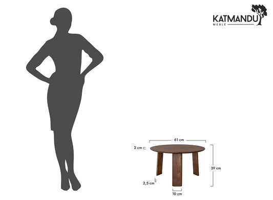 Monti Beistelltisch 61 cm Tabacco - Runder Eichenholztisch im minimalistischen Design