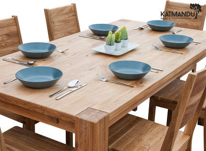 Eleganter Esszimmerstuhl Prato Eiche massiv - Massiv Holzstuhl ohne Polster, fertig montiert