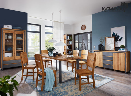 Elegantes Dänisches Dębowe Holz Esszimmerstuhl Verto mit Doppelrückenlehne