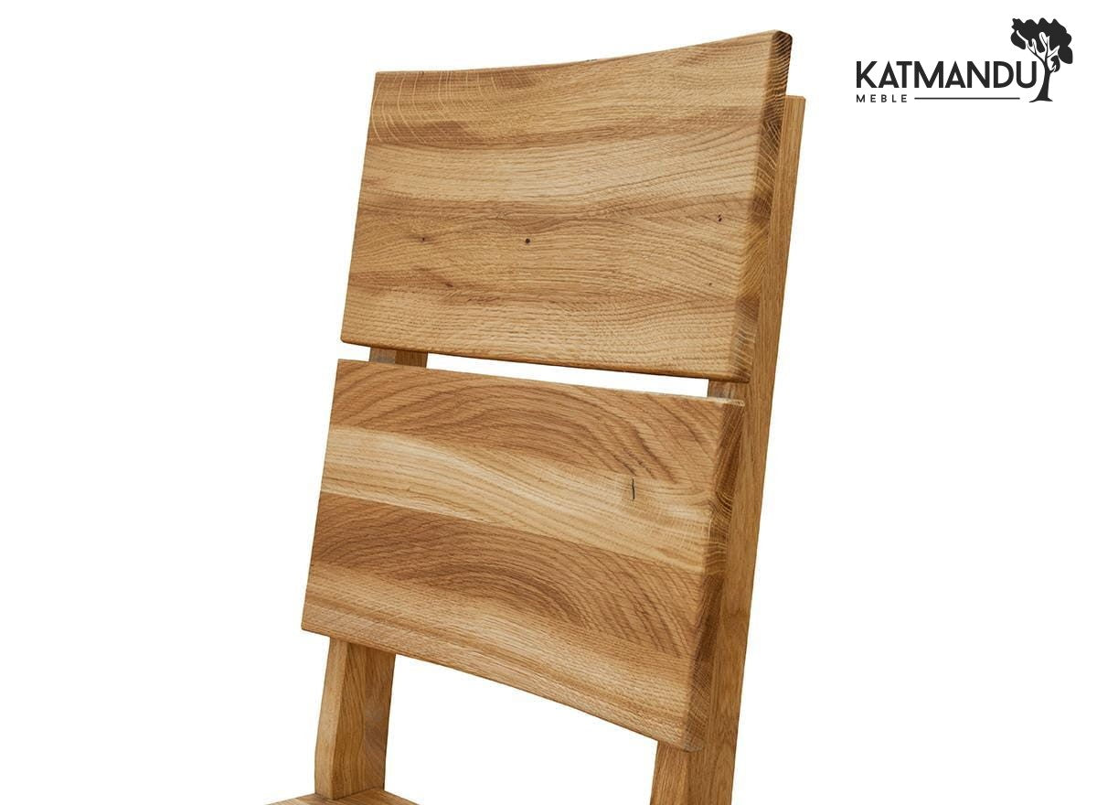 Elegantes Dänisches Dębowe Holz Esszimmerstuhl Verto mit Doppelrückenlehne