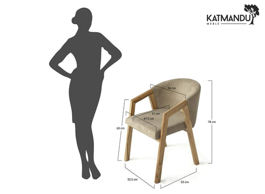 Esszimmerstuhl Forio Avelina 9611 in Beige aus Wildeiche