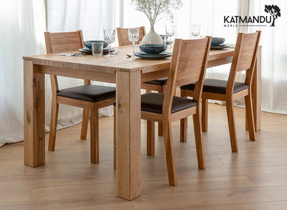 Massiver Eichenholztisch Gaia Esszimmer 90x180 cm robust elegant