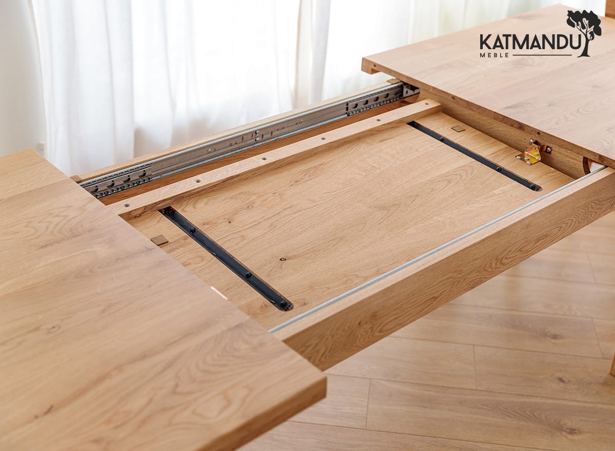 Esstisch Grossi 160 bis 250 × 90 cm Eiche - Erweiterbarer Massivholztisch, Butterfly Auszug, geölt