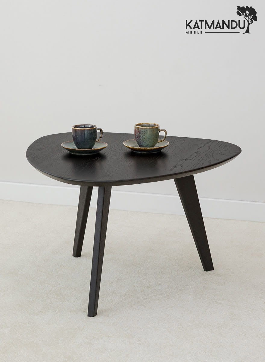 Orbetello Ecktisch 67x69 cm – Schwarzer Beistelltisch aus Eiche